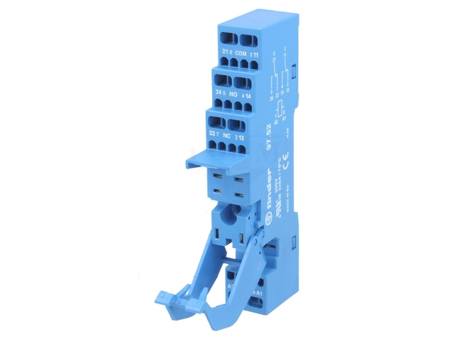 Socket; PIN: 8; 8A; 250VAC; 097.01,097.71; op DIN-rail; veerklemmen Socket; PIN: 8; 8A; 250VAC; 097.01,097.71; op DIN-rail; veerklemmen
